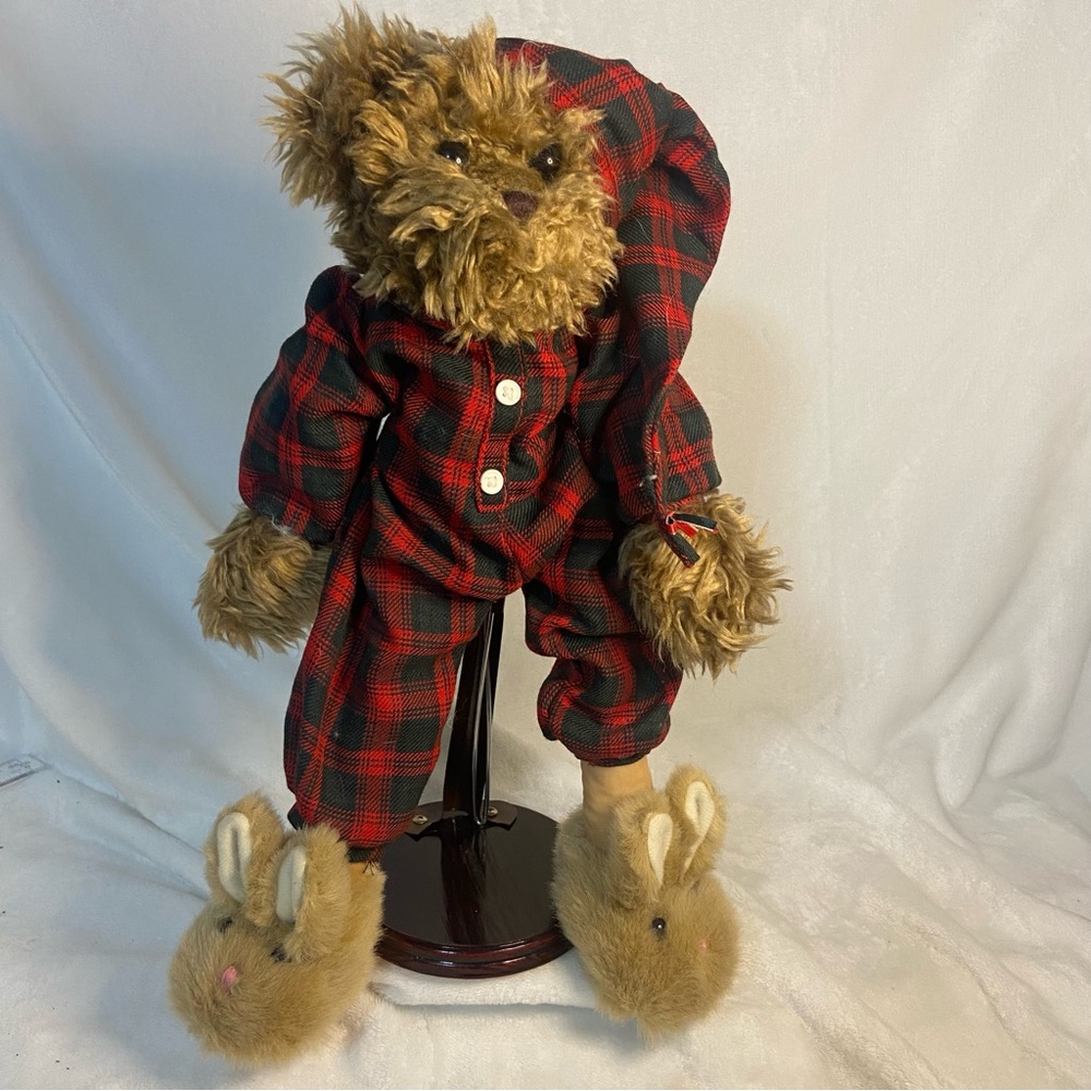 ABC Distributing brown Teddy Bear Red Plaid PJs Bunny Slippers Pajamas plush